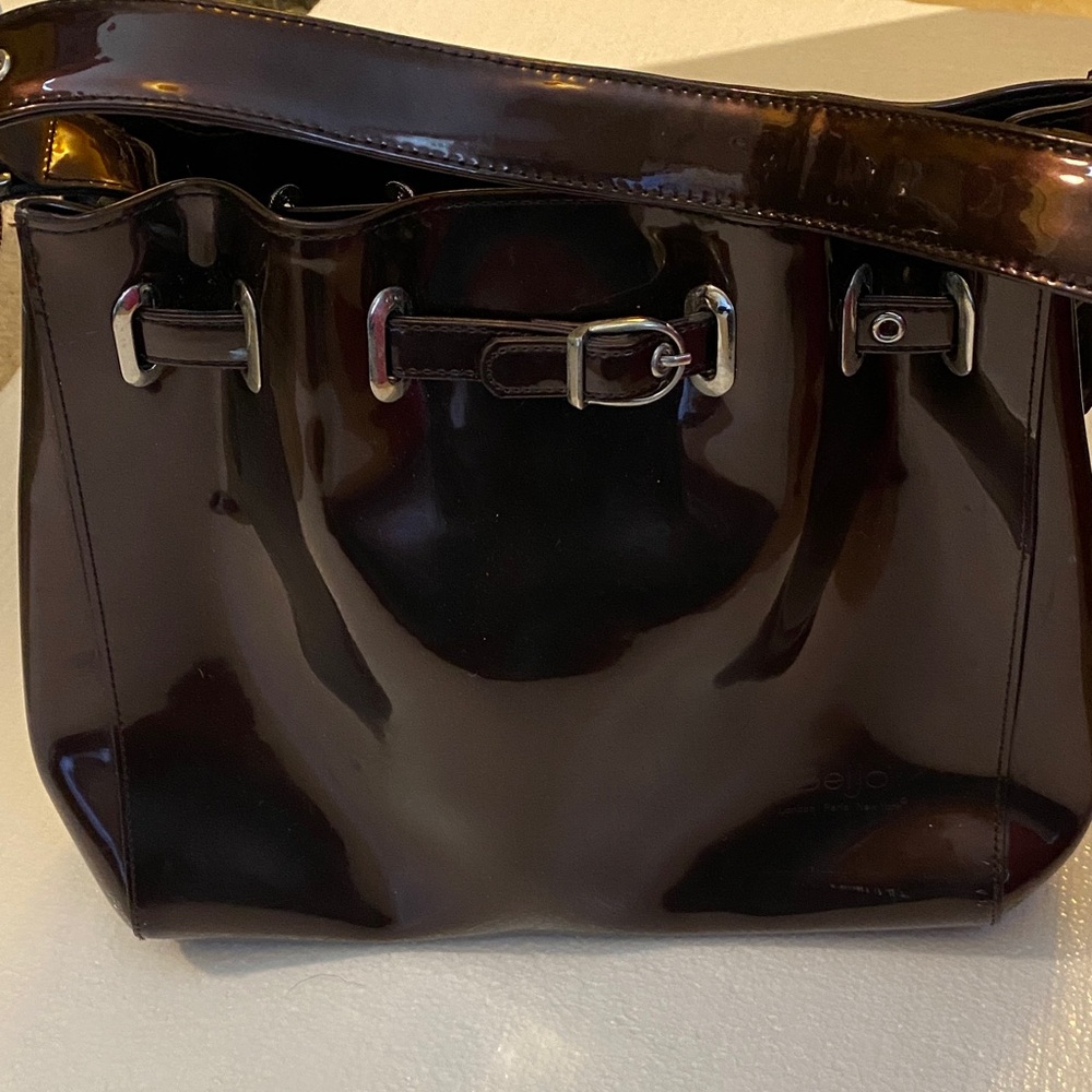 Beijo Elegant Black Cherry Patent Leather Women's Bag